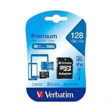 TARJETAS DE MEMORIA VERBATIM 128 GB MICRO SDHC CL10 ADAPTER 