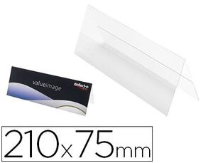 IDENTIFICADOR SOBREMESA DEFLECTO PORTANOMBRE DIN A5 DOBLE CARA PVC FLEXIBLE HORIZONTAL 210X75X35 MM