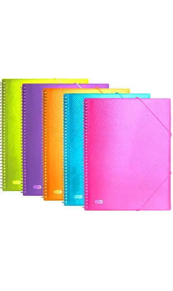 Carpeta Elba Escaparate con Espiral 60 Fundas A4 Colores Variados