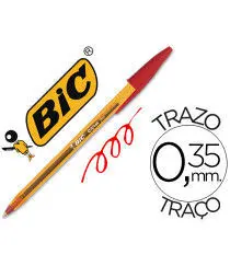 Boligrafo Bic Cristal Punta Fina Rojo
