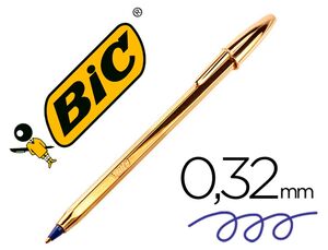 BOLIGRAFO BIC CRISTAL ORO TINTA AZUL