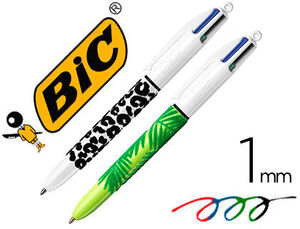 BOLIGRAFO BIC 4 COLORES VELOUR HOJAS