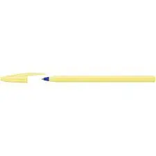 Bic Cristal Pastel Amarillo Trazo Azul