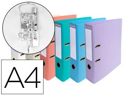 Archivador de Palanca Exacompta Carton Forrado Pvc Din A4 Colores Pasteles Surtidos Lomo 70 mm 10 Unidades
