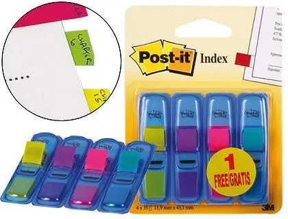 Banderitas Señalizadoras Post-It 3+1 Gratis Clipstrip.