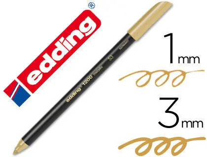 Rotulador Edding Punta Fibra 1200 Oro Metalizado N 53 -Punta Redonda 1-3 mm