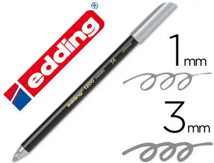 Rotulador Edding Punta Fibra 1200 Plata Metalizado N 54 -Punta Redonda 1-3 mm