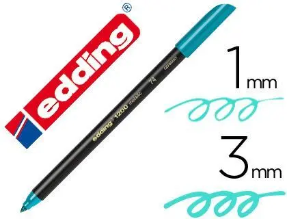 Rotulador Edding Punta Fibra 1200 Verde Metalizado N 74 -Punta Redonda 1-3 mm