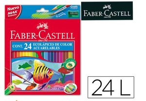 LÁPICES DE COLORES FABER-CASTELL ACUARELABLES CAJA 24 UNIDADES