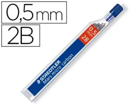 Minas Staedtler Mars 0,5 mm 2B Tubo con 12 Unidades