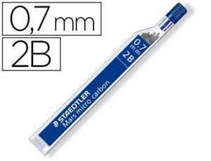 MINAS STAEDTLER MARS 0,7 MM 2B TUBO CON 12 UNIDADES