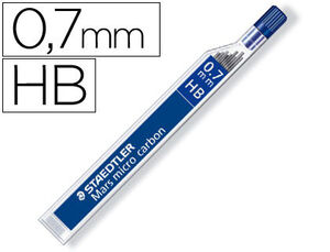 MINAS STAEDTLER MARS 0,7 MM HB TUBO CON 12 UNIDADES