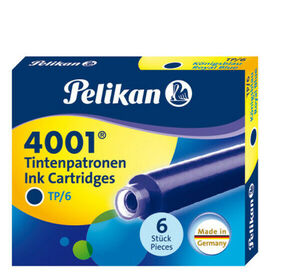 TINTA PARA PLUMAS PELIKAN AZUL REAL -CAJA 6 CARTUCHOS