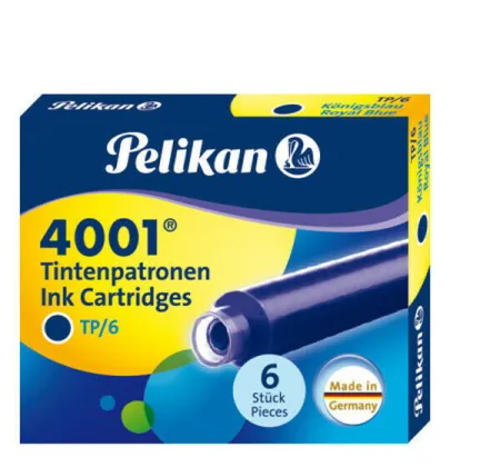 Tinta para Plumas Pelikan Azul Real -Caja 6 Cartuchos