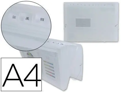 Carpeta Beautone Clasificador Fuelle Polipropileno A4 Incolora -13 Departamentos