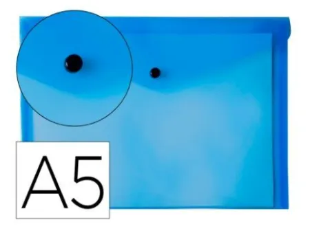 Carpeta Liderpapel Dossier Broche Din A5 Azul Transparente