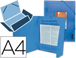 CARPETA LIDERPAPEL GOMAS SOLAPAS POLIPROPILENO A4 AZUL