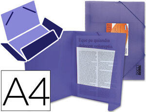 CARPETA LIDERPAPEL GOMAS SOLAPAS POLIPROPILENO A4 VIOLETA