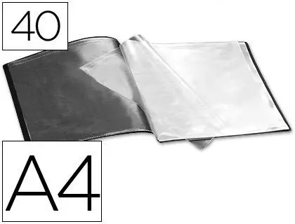 Carpeta Liderpapel Escaparate 40 Fundas A4 Negra