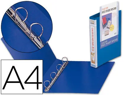 Carpeta Liderpapel Canguro 4 Anillas 25 mm Polipropileno A4 Azul