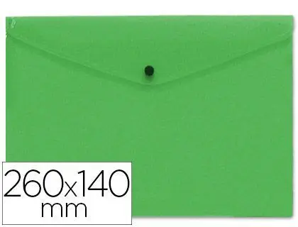 Carpeta Liderpapel Dossier Broche Polipropileno Tamaño Sobre Americano 260X140Mm Verde Translucido.