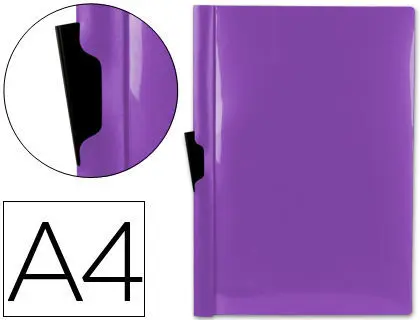 Carpeta Beautone Dossier Pinza Lateral Polipropileno A4 Violeta -30 Hojas -Pinza Deslizante