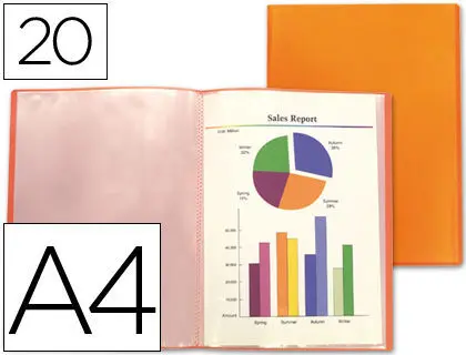 Carpeta Liderpapel Escaparate 20 Fundas A4 Naranja