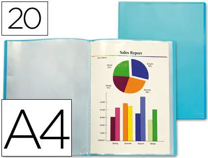 Carpeta Liderpapel Escaparate 20 Fundas A4 Azul
