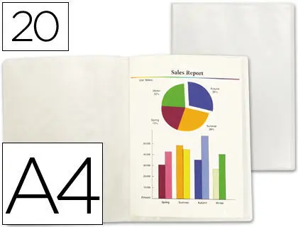 Carpeta Liderpapel Escaparate 20 Fundas A4 Transparente