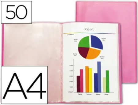 Carpeta Liderpapel Escaparate 50 Fundas A4 Rojo