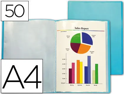 Carpeta Liderpapel Escaparate 50 Fundas A4 Azul