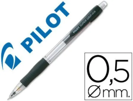 Portaminas Pilot Supergrip 0,5 mm Sujecion de Caucho Negro