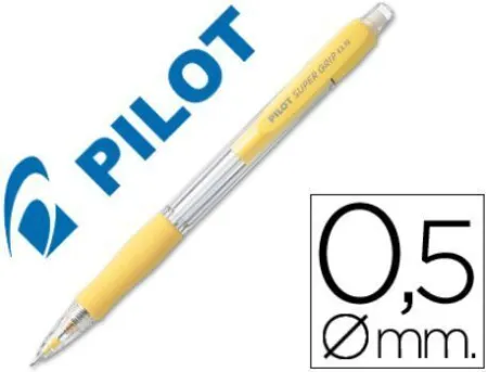 Portaminas Pilot Supergrip 0,5 mm Sujecion de Caucho Amarillo