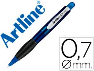 PORTAMINAS ARTLINE RETRACTIL SUJECION CAUCHO 0,7 MM AZUL