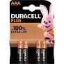 PILA DURACELL ALCALINA PLUS AAA BLISTER CON 4 UNIDADES