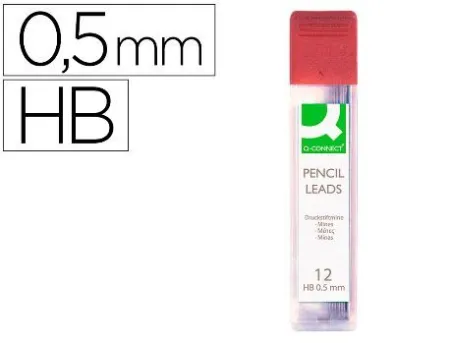 Minas Q-Connect Grafito 0,5 mm Hb Tubo con 12 Unidades