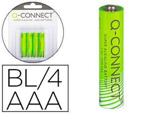 PILA Q-CONNECT ALCALINA AAA BLISTER CON 4 PILAS