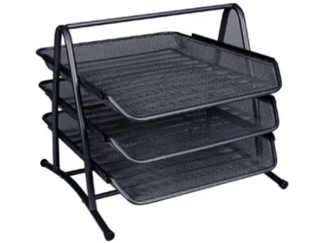 Bandeja Sobremesa Metalica Q-Connect Rejilla Negra 3 Bandejas Movibles 350 X 278 X 275 mm