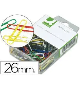 Clips Colores Q-Connect de 26 mm Caja de 125 Unidades