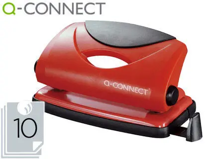 Taladrador Q-Connect Rojo Capacidad 10 Hojas