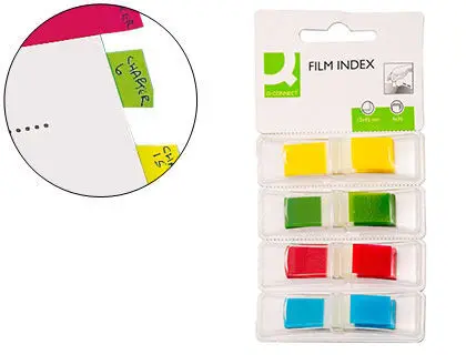 Banderitas Separadoras Q-Connect Dispensador 4 Colores 36 Hojas