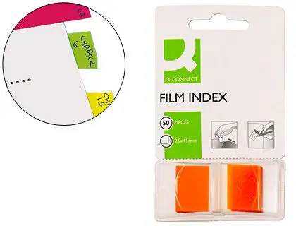 Banderitas Separadoras Q Connect Naranjas Dispensador de 50