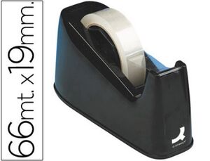 PORTARROLLO SOBREMESA Q-CONNECT PLASTICO PARA CINTAS DE 33 Y 66 MT NEGRO