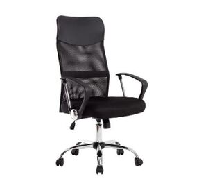 SILLA DE DIRECCION Q-CONNECT BASE METAL RESPALDO ALTO REGULABLE EN ALTURA 1110+100MM ALTO PIEL Y MALLA.