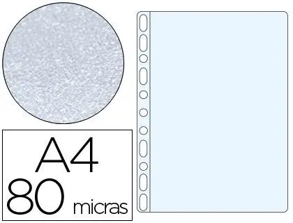 Funda Multitaladro Q-Connect A4 80 Mc Piel de Naranja Caja de 100 Unidades