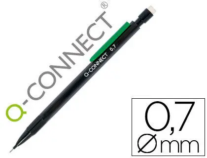 Portaminas Q Connect 0,7 mm Cuerpo Negro Clip Verde