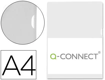 Carpeta Dossier Uñero Plastico Q-Connect Din A4 120 Micras Transparente Caja de 100 Unidades