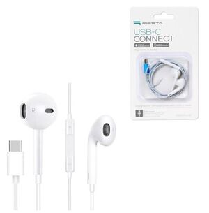 AURICULARES BOTON + MIC TIPO-C BLANCO FIESTA