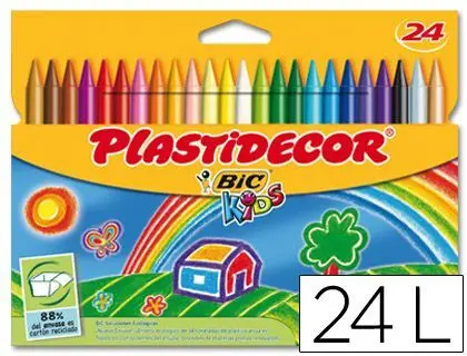 Lapices Cera Plastidecor Caja de 24 Colores