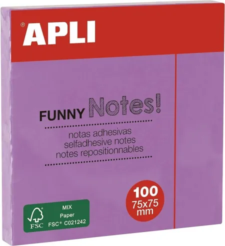 Notas Adhesivas 75X75Mm Lila Pastel